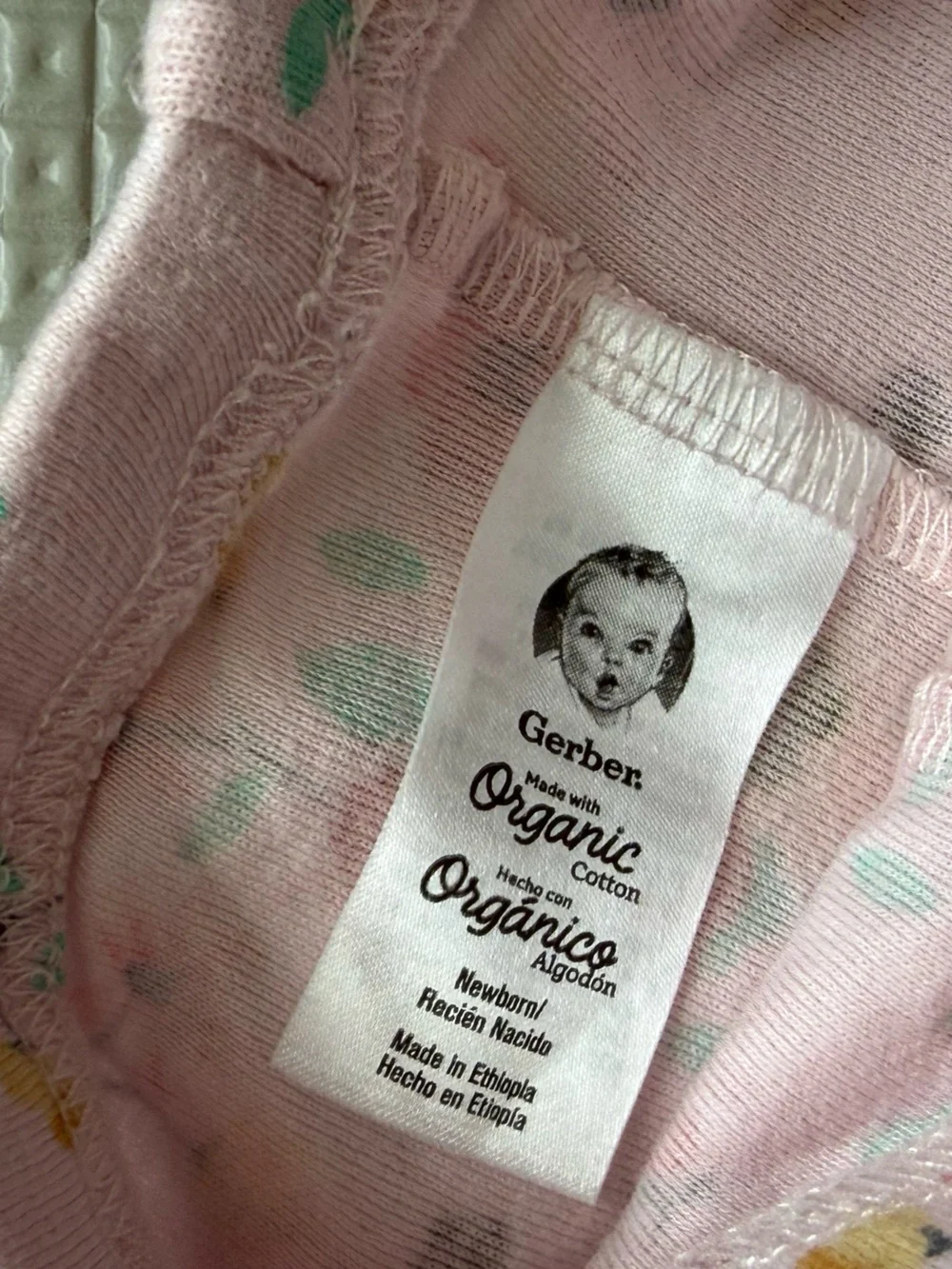 Gerber Mint Green Bodysuit with Pink Floral Pants